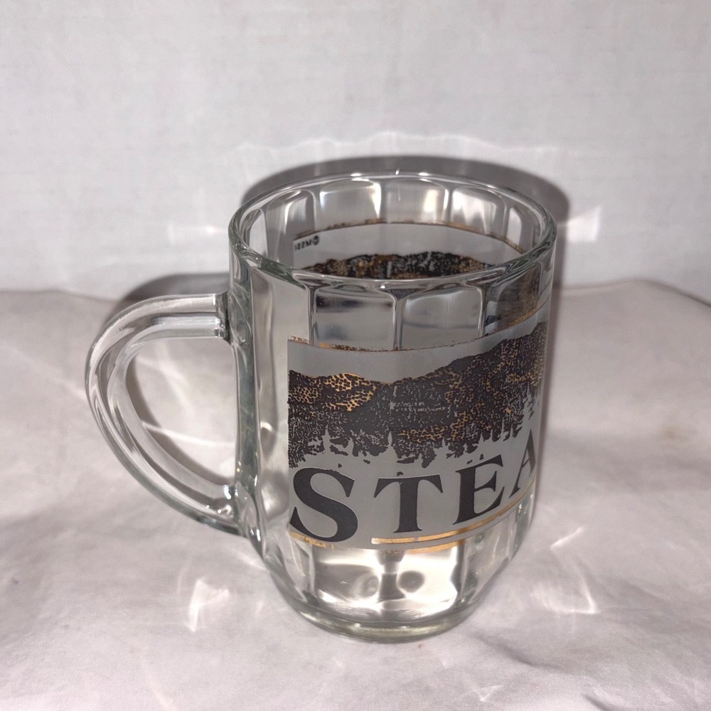Vintage Steamboat Colorado Clear Glass Beer Mug Stein